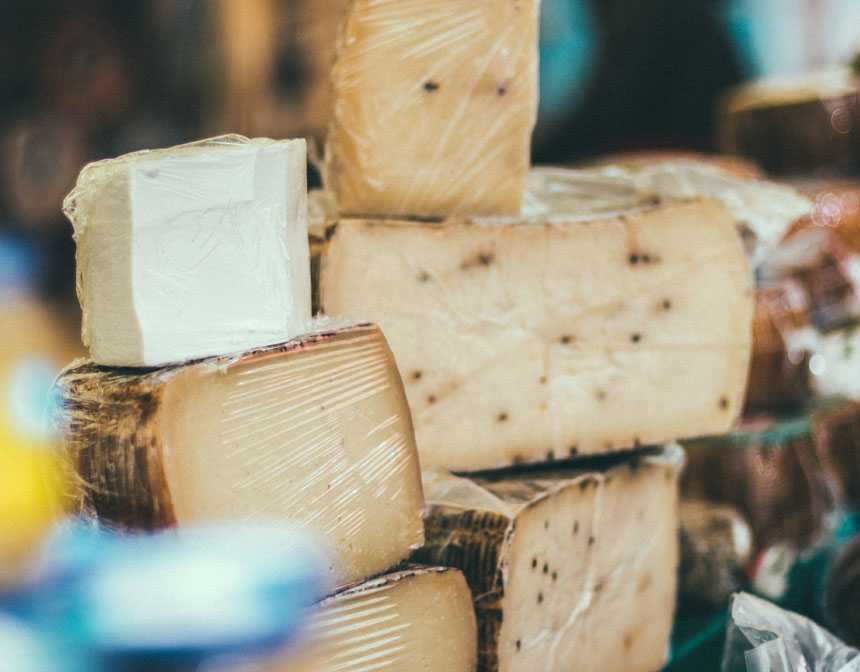 Aged cheese close up