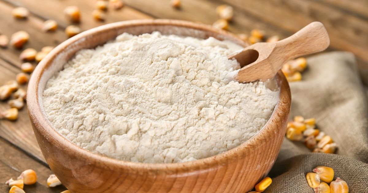 Bowl of Corn Starch and Kernels