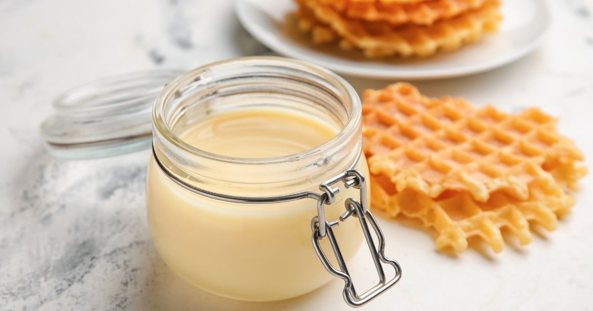 Condensed Milk with Waffles