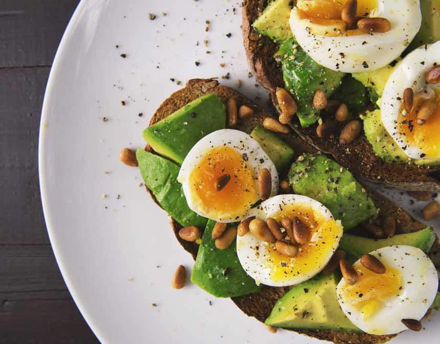 Eggs on avocado toast