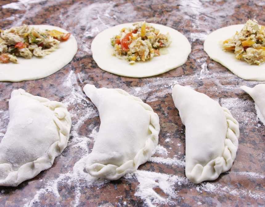 Empanada dough with filling