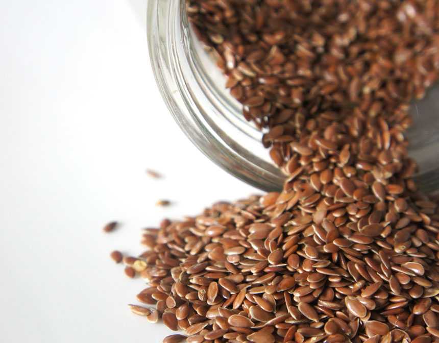 Flaxseeds in a jar