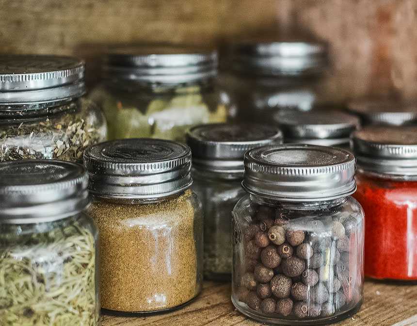 Herbs in jars