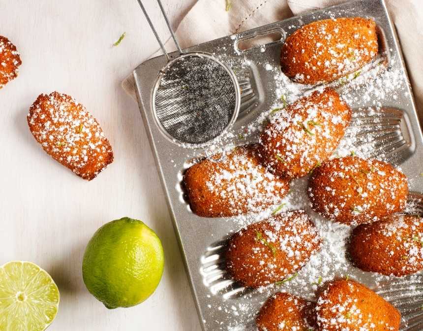 Madeleines with lemon and lime