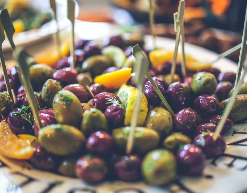 Olives on a plate