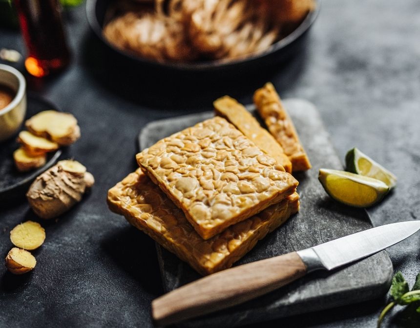 Tempeh on The Cutting Board