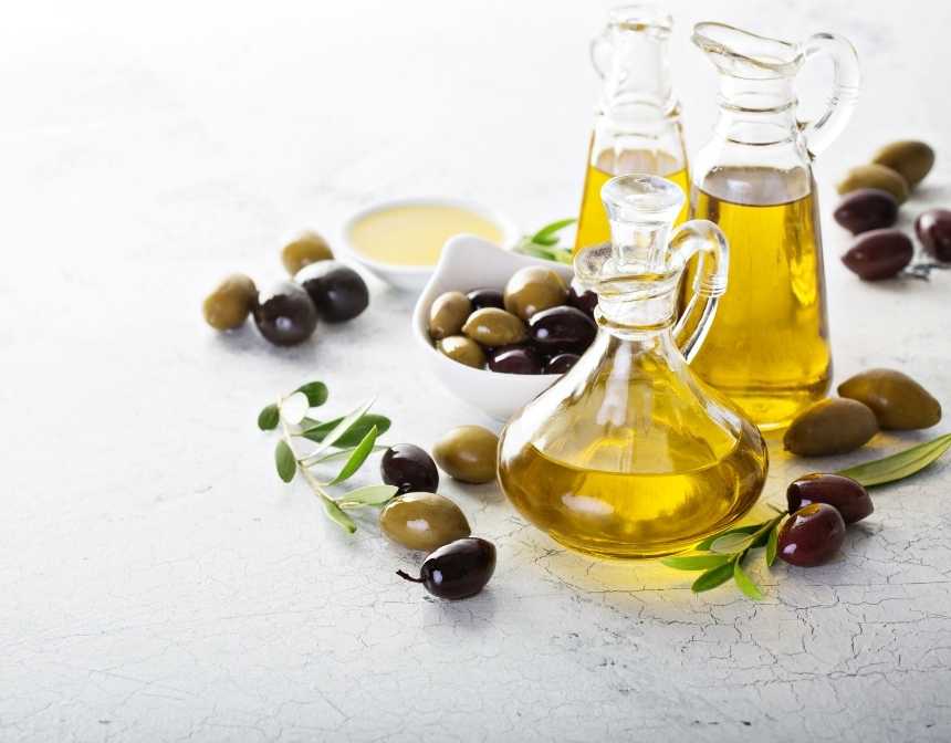 Two bottles of olive oil
