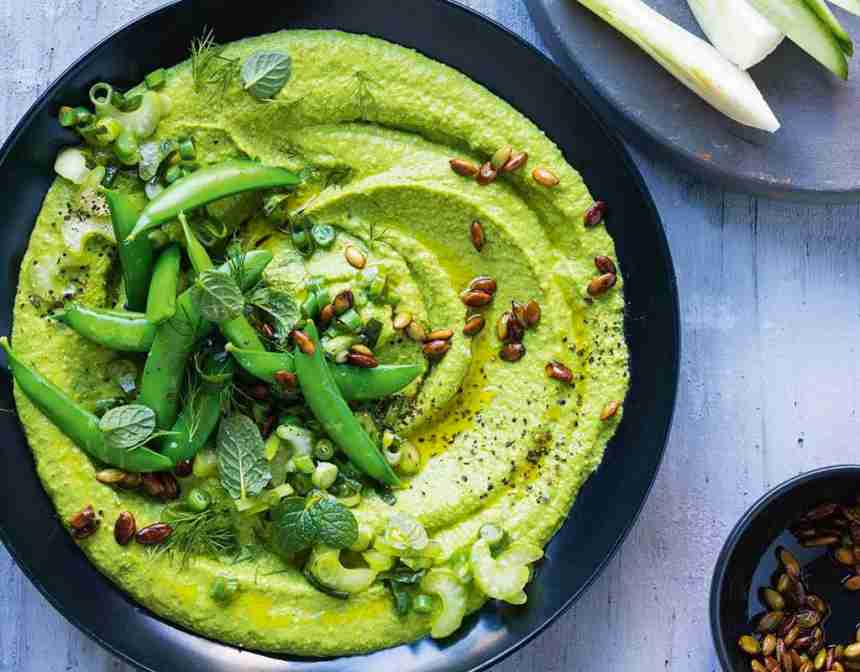 Lemony Spinach Hummus Recipe